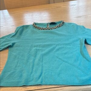 Magaschoni Embellished cashmere Turquoise Sweater